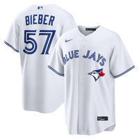 Toronto Blue Jays Shane Bieber Nike White Home Replica Jersey