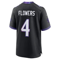 Baltimore Ravens Zay Flowers Nike Black Alternate Game Jersey