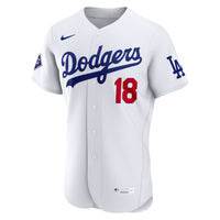 Los Angeles Dodgers Yoshinobu Yamamoto Nike White Home Authentic Sponsor Patch Jersey