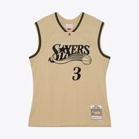Philadelphia 76ers Mitchell & Ness Allen Iverson 2000 Swingman Jersey - Khaki