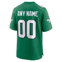 Philadelphia Eagles Nike Kelly Green Alternate Custom Game Jersey