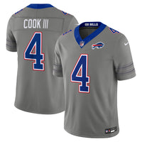 Buffalo Bills James Cook III Nike Gray Nickel City Vapor F.U.S.E. Stitched Limited Jersey