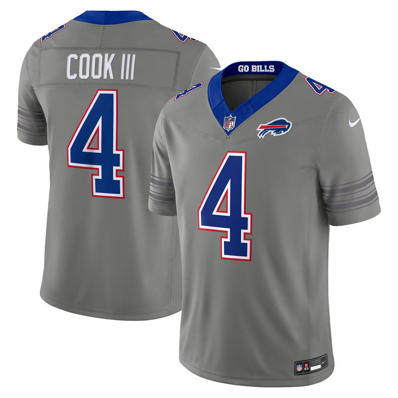 Buffalo Bills James Cook III Nike Gray Nickel City Vapor F.U.S.E. Stitched Limited Jersey