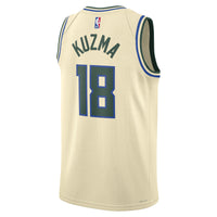 Milwaukee Bucks Nike 2025/26 City Edition Swingman Jersey - Cream - Kyle Kuzma