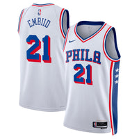 Philadelphia 76ers Nike Association Edition Swingman Jersey - White - Joel Embiid