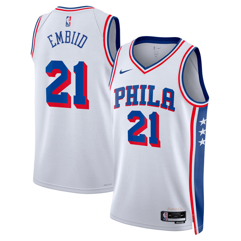 Philadelphia 76ers Nike Association Edition Swingman Jersey - White - Joel Embiid