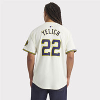 Milwaukee Brewers Christian Yelich Nike Cream Home Limited Player Jersey