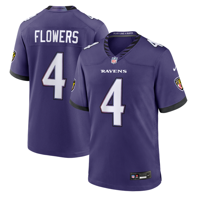 Baltimore Ravens Zay Flowers Nike Purple Team Game Jersey