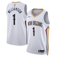 New Orleans Pelicans Nike Association Edition Swingman Jersey - White - Zion Williamson
