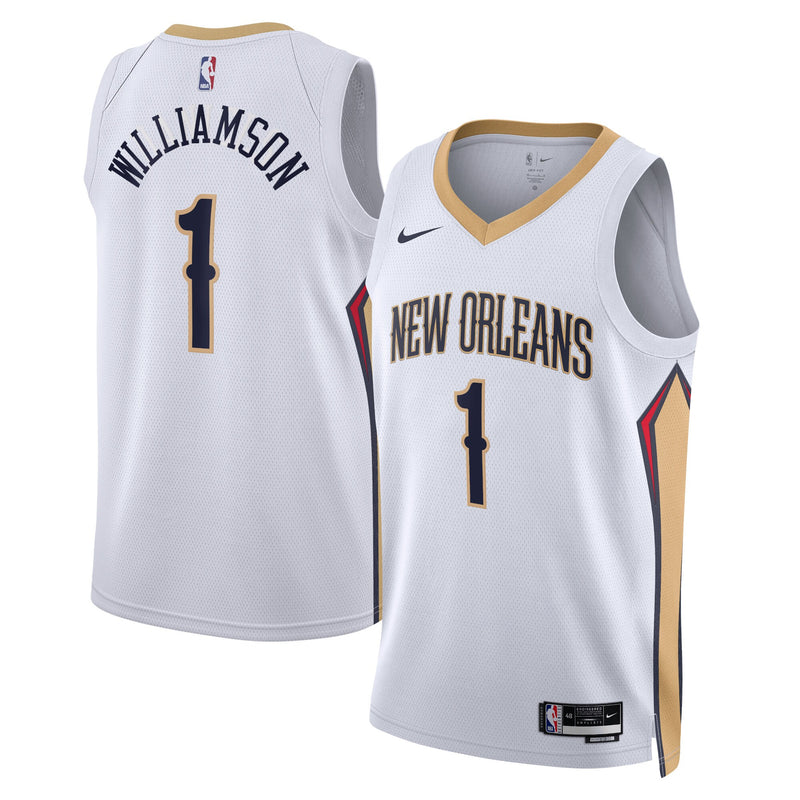 New Orleans Pelicans Nike Association Edition Swingman Jersey - White - Zion Williamson