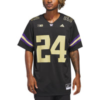 adidas #24 Black Washington Huskies Alternate Premier Strategy Jersey