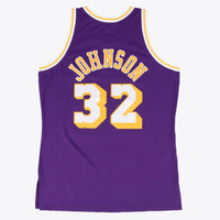 Los Angeles Lakers Magic Johnson 1984-85 Hardwood Classics Road Swingman Jersey By Mitchell & Ness - Purple -