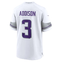 Minnesota Vikings Jordan Addison Nike White Alternate Game Player Jersey