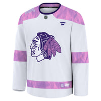 Chicago Blackhawks Fanatics White Hockey Fights Cancer Survivor Practice Jersey