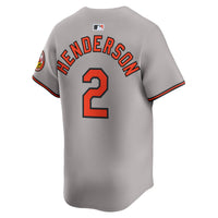Baltimore Orioles Gunnar Henderson Nike Gray Road Limited Player Jersey