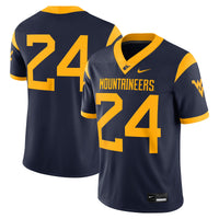 Nike #24 Navy West Virginia Mountaineers Game Jersey