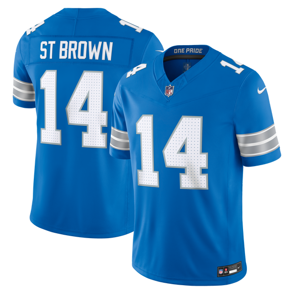 Detroit Lions Amon-Ra St. Brown Nike Blue Team Vapor F.U.S.E. Stitched Limited Jersey