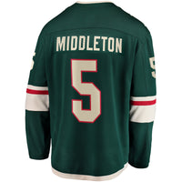 Minnesota Wild Jake Middleton Fanatics Green Home Breakaway Player Jersey