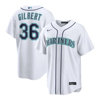 Seattle Mariners Logan Gilbert Nike White Home Replica Jersey