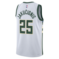 Milwaukee Bucks Nike Association Edition Swingman Jersey - White - Kasparas Jaku?ionis