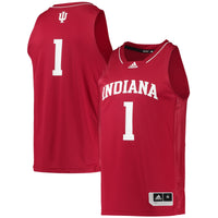 adidas #1 Crimson Indiana Hoosiers Team Swingman Basketball Jersey