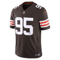 Cleveland Browns Myles Garrett Nike Brown Team Vapor F.U.S.E. Stitched Limited Jersey