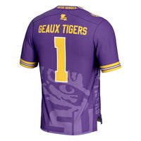 GameDay Greats #1 Purple LSU Tigers Icon Print Football Fashion Jersey