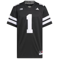 adidas #1 Black Nebraska Huskers Alternate Premier Jersey