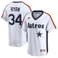 Houston Astros Nolan Ryan Nike White Throwback Cooperstown Collection Limited Jersey