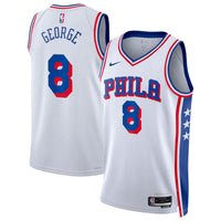 Philadelphia 76ers Nike Association Edition Swingman Jersey - White - Paul George