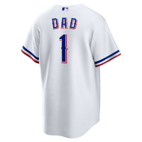Texas Rangers Nike White #1 Dad Home Replica Jersey