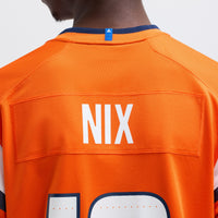 Denver Broncos Bo Nix Nike Orange Player Game Jersey