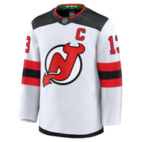 New Jersey Devils Nico Hischier Fanatics White Away Premium Jersey