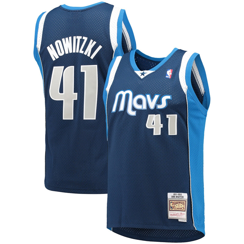 Mitchell & Ness Dirk Nowitzki Navy Dallas Mavericks 2011/12 Hardwood Classics Swingman Jersey