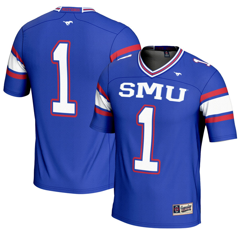 GameDay Greats #1 Royal SMU Mustangs Endzone Football Jersey