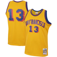 Mitchell & Ness Wilt Chamberlain Gold San Francisco Warriors 1962-63 Hardwood Classics Swingman Jersey