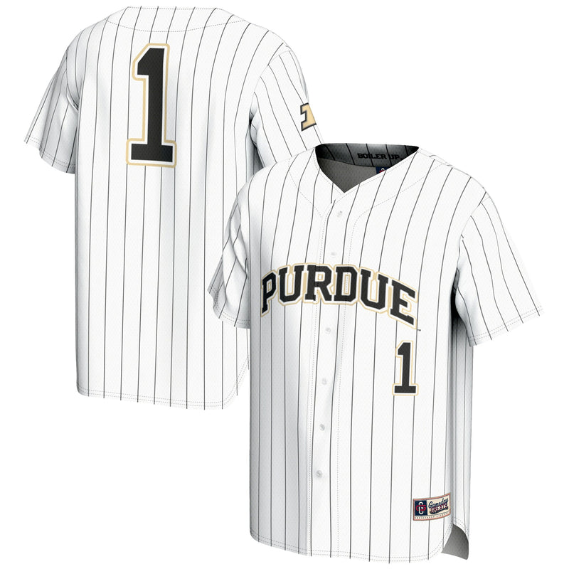 GameDay Greats #1 White Purdue Boilermakers Lightweight Baseball Jersey