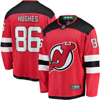 New Jersey Devils Jack Hughes Fanatics Red Breakaway Player Jersey
