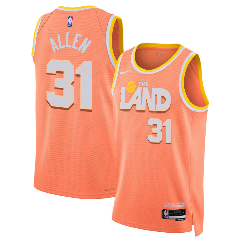 Cleveland Cavaliers Nike 2025/26 City Edition Swingman Jersey - Orange - Jarrett Allen