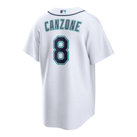 Seattle Mariners Dominic Canzone Nike White Home Replica Jersey