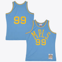 Los Angeles Lakers Mitchell & Ness George Mikan 1948 Dark Authentic Jersey - Columbia Blue