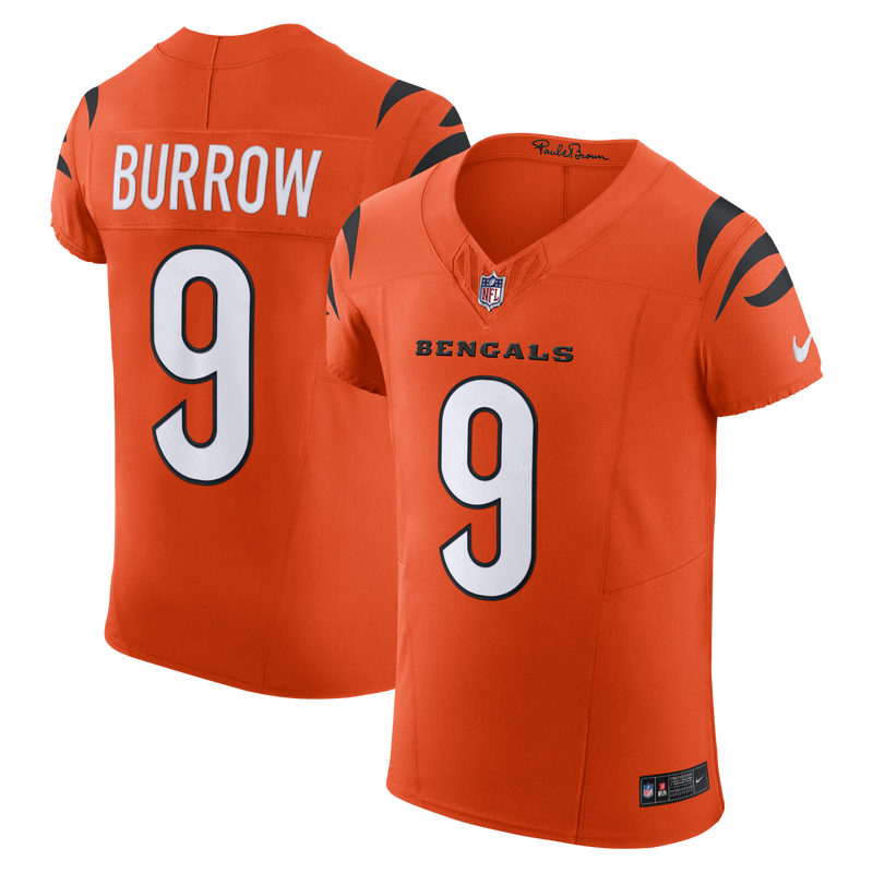 Cincinnati Bengals Joe Burrow Nike Orange Team Vapor F.U.S.E. Elite Jersey
