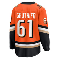 Anaheim Ducks Cutter Gauthier Fanatics Orange Home Breakaway Jersey