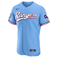 Texas Rangers Nike Light Blue Alternate Sponsor Patch Authentic Jersey