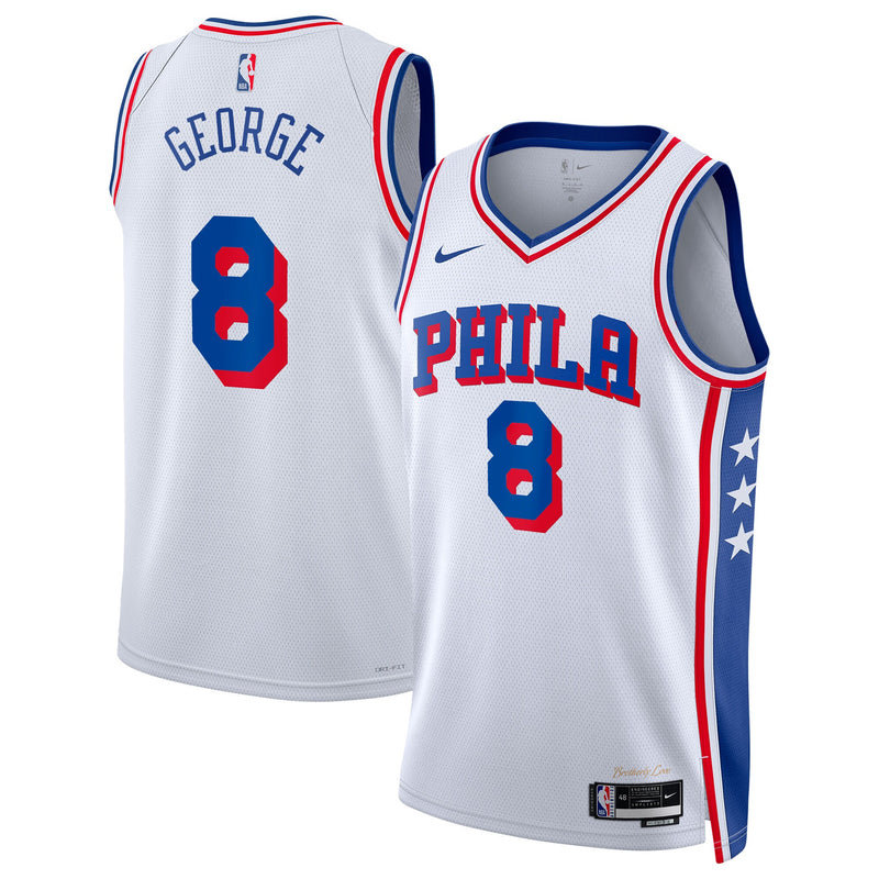 Philadelphia 76ers Nike Association Edition Swingman Jersey - White - Paul George