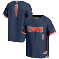 GameDay Greats #1 Navy Illinois Fighting Illini Lightweight Baseball Jersey