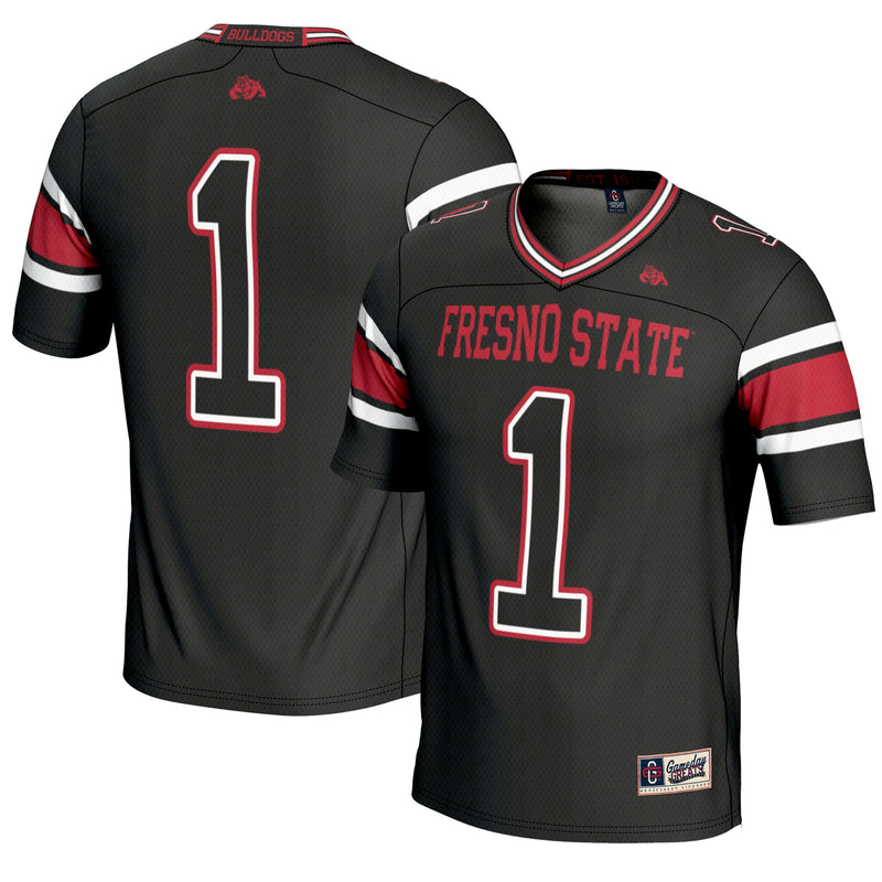 GameDay Greats #1 Black Fresno State Bulldogs Endzone Football Jersey