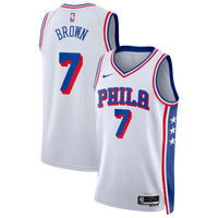 Philadelphia 76ers Nike Association Edition Swingman Jersey - White - Jaylen Brown