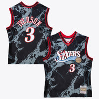 Philadelphia 76ers Mitchell & Ness Allen Iverson 2000 Team Marble Swingman Jersey - Black