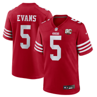 San Francisco 49ers Mike Evans Nike Scarlet 80th Anniversary Game Jersey